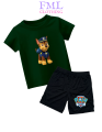 Setelan Kaos Anak-Anak Gambar PAW Patrol Police Chase (usia 2-10 Tahun) Katun PE. 