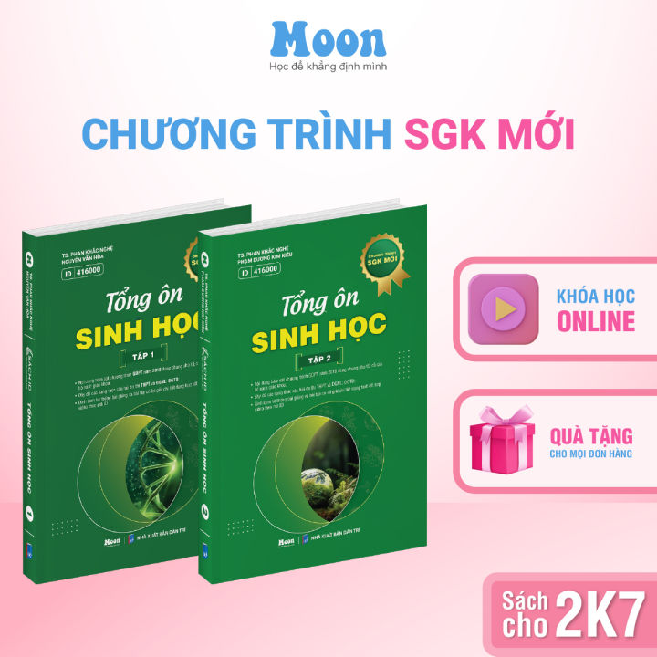 Moonbook - Sách Tổng Ôn Sinh Học Lớp 12 Thầy Phan Khắc Nghệ, Ôn Thi TN THPT, ĐGNL, ĐGTD 2025 (Chương trình mới)