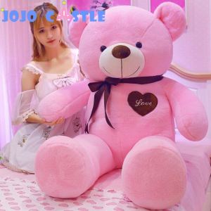 JOJO CASTLE 60/80/100/120/140/160/180cm Giant Teddy Bear Plush Toys Soft Teddy Bear Stuffed Doll Big Human Size Teddy Bear for Girl 5ft Popular Birthday Valentine Gifts for Girlfriend Kids