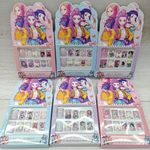 New Hot Kpop Demon Hunter Girl Group Boutique Childrens Girls Exquisite Wearable Nail Stickers Toy Birthday party gifts