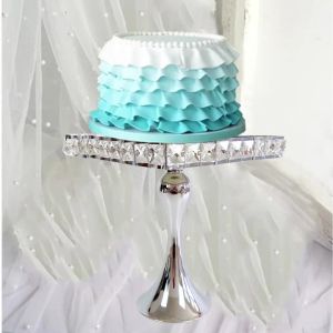 1-3Pcs/lot Silver&Gold Metal Dessert Table Display Square Style Crystal Fruit Candy Donut Plate Serving Tray Platter for Party