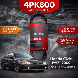 Honda Civic 1.6L D16Y5 / B16A2 1997 to 2000 BELT-4PK800 Automobile PK type multi-ribbed belt，v-belt ( accessories )
