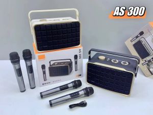 ลำโพงบลูทูธ รุ่นAS300 ฟรีไมค์ลอย2ตัว กำลังขับ40W รองรับ AUX TF USB เสียบไมค์เพิ่มได้ มีที่หิ้วพกพาง่าย ร้านส่งของจากกทม
