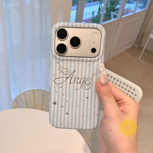 For iPhone 16 Pro Max Case TPU Stripe Letters Phone Case For iPhone 15 Cover 手机壳 Aesthetic Korean Cute