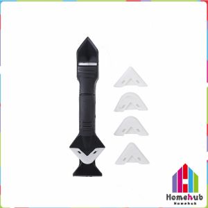 Homehub Silicone Caulking Scraper Tools Silicone Caulking Scraper Tool With 5 Replaceable Silicone Pads