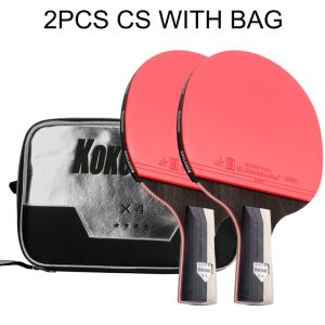 KOKUTAKU ITTF 4 Star Professional Table Tennis Bat Ping Pong Racket Pimples In Rubber with Bag