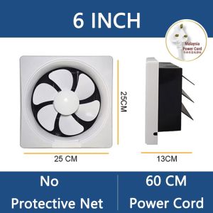 6/8/10/12 inch Exhaust Fan SedutHaba Wall Mounted with Net Silent Household Bathroom Ventilation Fan Kitchen kipas ekzos fan wall kipas penyedot asap dapur
