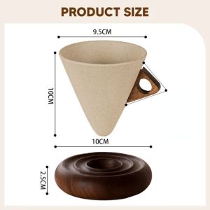 250ML Retro Triangular Cone Shape Pottery Tea Coffee Cup With Base Pull Ceramic Mug Porcelain Cup