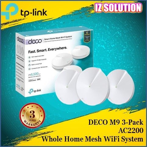 TP-Link Deco M9 PLUS AC2200 Mesh WiFi Router Whole Home Wi-Fi System ...