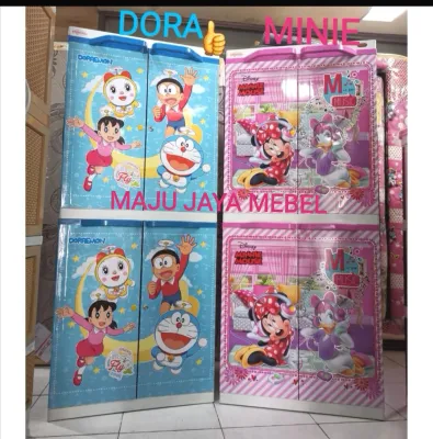 LEMARI PLASTIK NB 2 PINTU BESAR DORAEMON SUPER MENGKILAP ASLI