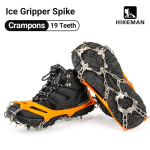 HIKEMAN Snow Anti-skid Ice Claws 19 Teeth Stainless Steel Shoe Spikes Chain Outdoor Camping Hiking Rock Climbing Mountaineering Shoe Covers Anti-fall Ice Grab