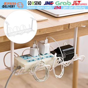 Serbaguna Rack Kable Cable Organizer Rak Gantung Tempel Lemari Bawah Meja Under Table Hanging Storage