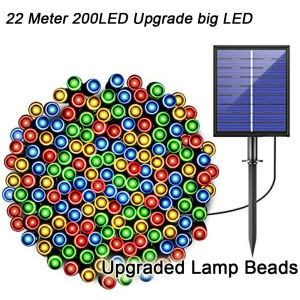 Raya Solar led light Waterproof 200LED solar fairy light Auto on/off 22m Decoration Solar garden light 太阳能装饰灯串 Lamppu raya Outdoor Lampu solar