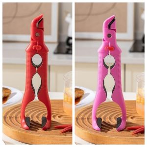 ⚡SG Stock⚡2PCS New 3IN1 Anti Slip Clip With Bottle Opener Heat-Resistant Bowl Plate Grippers Food-grade Cooking Tweezers For Kitchen Tools
