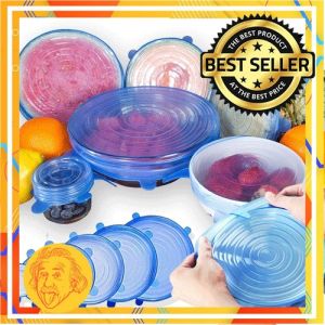 Silikon Food Cover 6in1 Cover Penutup Makanan Elastis Serbaguna Karet Penutup Mangkok by Einstein-Store