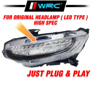 Honda Civic FC 2016 - 2021 Audi Style Dynamic RGB Led Headlamp With Signal Running ( Clear + Black )