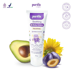 Purela Soothing Baby Creme 70gr Pelembab Kulit Wajah Bayi Anti Iritasi Atasi Kemerahan Ruam