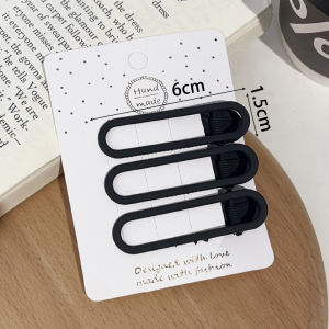 6Pcs Black Hair Clips for Women Girls Solid Color Frosted Hair Clips Adult Alloy Barrettes Hairpins Female Hair Accessories