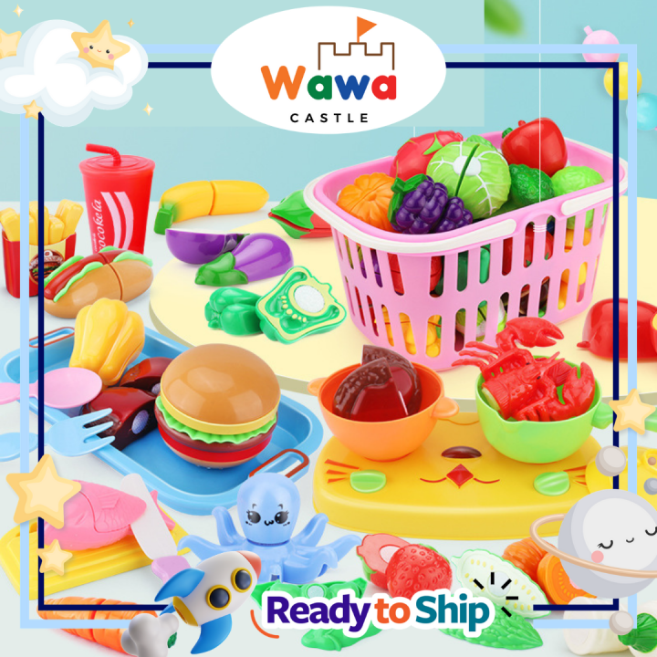 Wawacastle Velcro Fruit and Vegetables Kitchen Cutting Game Child Kids