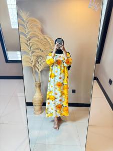 Daster Gamis Lebaran Terbaru Lengan 3per4 Jumbo Kekinian