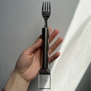 Thép không gỉ hai đầu dụng cụ cắt dưa hấu ngã ba đa chức năng kẹp cắt trái cây công cụ