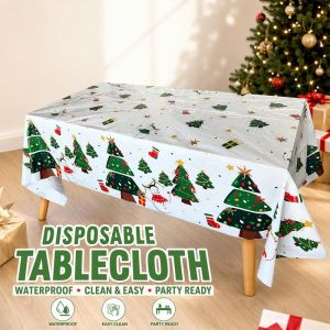 Wonderful Days Disposable Tablecloth ECYOU Table Cover Christmas Themed Reusable Decorative Table Cloth