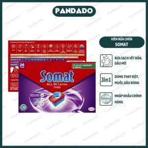 Viên rửa chén Somat All In One Extra hộp 26 viên của Đức