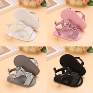 Summer baby breathable beach princess sandals soft bottom baptism shoes for 0-18M girls Baby toddler shoes
