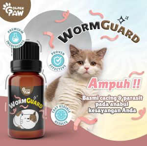 WORM-GUARD 5gr by Golden Paw Obat Cacing dan Parasit untuk Kucing Kitten Ampuh Anti Infeksi Cacing Kucing Cat Kitten Worm Drontal Catyzole Albenworm O-Cing Holycat Labs Royal Care