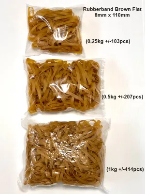 Rubberband Flat (Brown) 8mm x 11cm