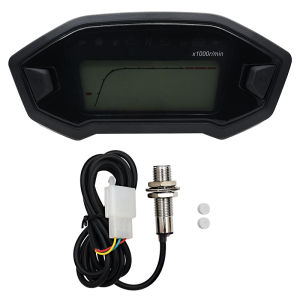 7 colors backlight 10000RPM Motorcycle Digital LCD Tachometer Adjustable Dash Electronic Motor Vehicle Speedometer Odometer Motor Dashboard Instrumentation Panel