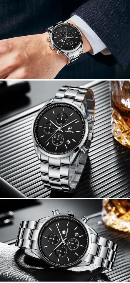 Men Watch CHEETAH Top Luxury Brand Watches Mens Stainless Steel Quartz  Wristwatch Chronograph Date Male Clock Relogio Masculino