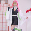 Anime Demon Slayer Kimetsu No Yaiba Kanroji Mitsuri Cosplay Costume For Women Kimono Dress Full Sets Pink Double Ponytail Wig. 