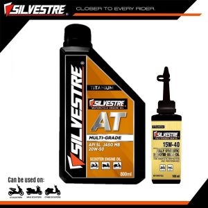 SILVESTRE Change Oil Bundle 1Pc Engine Oil of your Choice Plus 1Pc Gear Oil 100ML(15W-40)