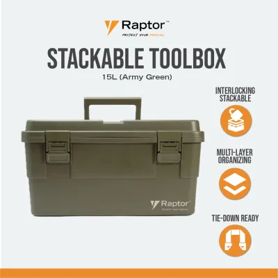 Raptor Case Utility 15L Stackable Tool Box