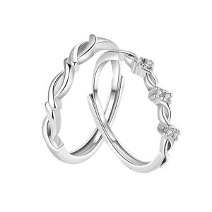 European Clear AAA CZ S925 Sterling Silver LOVE Couple Finger Ring For Women Girl Men Birthday Party Wedding Gift Jewelry