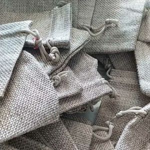 POUCH GONI SIZE 7x9 KANJUT KUNDANG SAWERAN PESTA KANTONG KOIN UNIK KANTUNG RAMI RUSTIC BURLAP POUCH