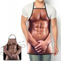 Novelty Cooking Gift Kitchen Muscle Men Baking Apron Sexy Men Bib Costume Funny BBQ Chef. 
