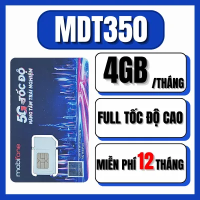 Sim Mobifone MDT350 Sẵn 12 Tháng Không Phát Sinh Chi Phí Truy Cập Data Full Tốc Độ Cao 4Gb Mỗi Tháng Mạng Khỏe | FREESHIP - CHƯA KÍCH HOẠT