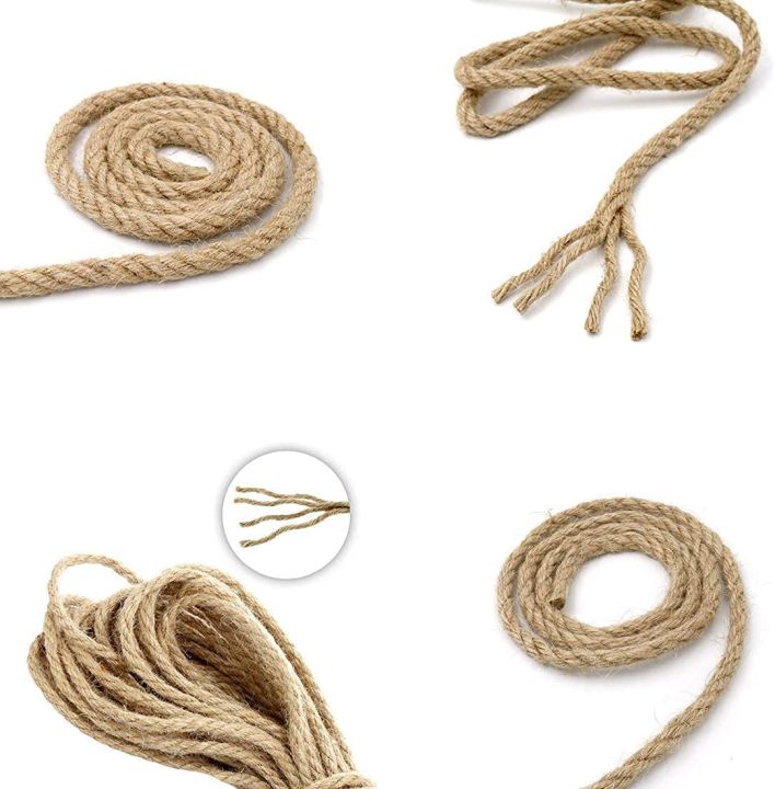 12mm Jute Rope Hemp Rope Thick Jute Twine for Crafts, Home Decors,  Gardening Bundling, Cat Scratch Post