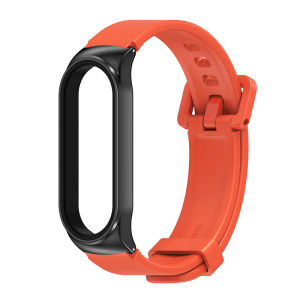 VUAERANG for Xiaomi Mi Band Strap Silicone Sport Wristband Bracelets for Smart Watches Mi Band 6 5 4 3 Universal Metal Shell Breathable Silicone Strap for Mi Band 7