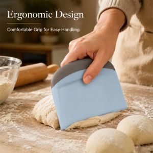 SEJUE4373 Soft Handle Dough Scraper Multi-Functional Double Scale Pastry Cutter Practical Easy To Clean Dough Cutting Tool Baking Tool