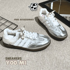 LUMMYSHOP Yoo Mi Sepatu Sneakers Wanita Sepatu Casual Sepatu Fashion Silver Premium Import