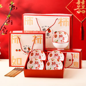 🇸🇬 Ready Stock CNY Ceramic Bowl Chopsticks Gift Set Wedding Housewarming Corporate Gift Dining Tableware Soup Bowl CNY 2014