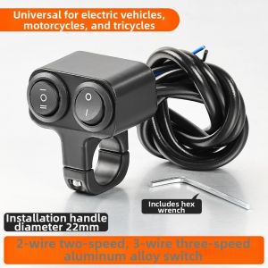 GORGE Nhôm Công tắc đèn pha xe máy Phổ quát 12~100V Công tắc ngắt điện xe điện 22mm Công tắc tay lái xe máy