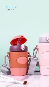 Diller Kids Vacuum Flask Thermos With Straw Stainless Steel Drinking Water Bottle (300ml430ml) MLH8940