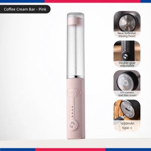 Bincoo dụng cụ đánh bọt sữa bằng điện Cà Phê Latte công cụ thép không gỉ dày xách tay