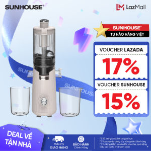 Máy ép chậm Sunhouse SHD5504 - Tích hợp làm kem lưỡi dao cắt tự động - Cối lọc 2 tầng dễ tháo -Ép Trái Cây Nguyên Quả