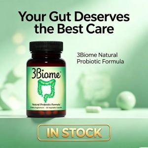 3Biome Natural Probiotic Formula | 3 Unique Strains Gut & Digestive Support 30 Capsules