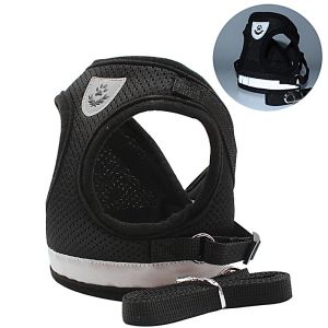 Tail Dada Kucing Harness Anjing Kucing Tail Tuntun Kucing Tail Kucing Harness Kucing Rompi Baju Kucing Pet Leash Mesh Lembut dengan Tali Pengikat Reflektif untuk Anjing Tali Traksi Hewan Peliharaan